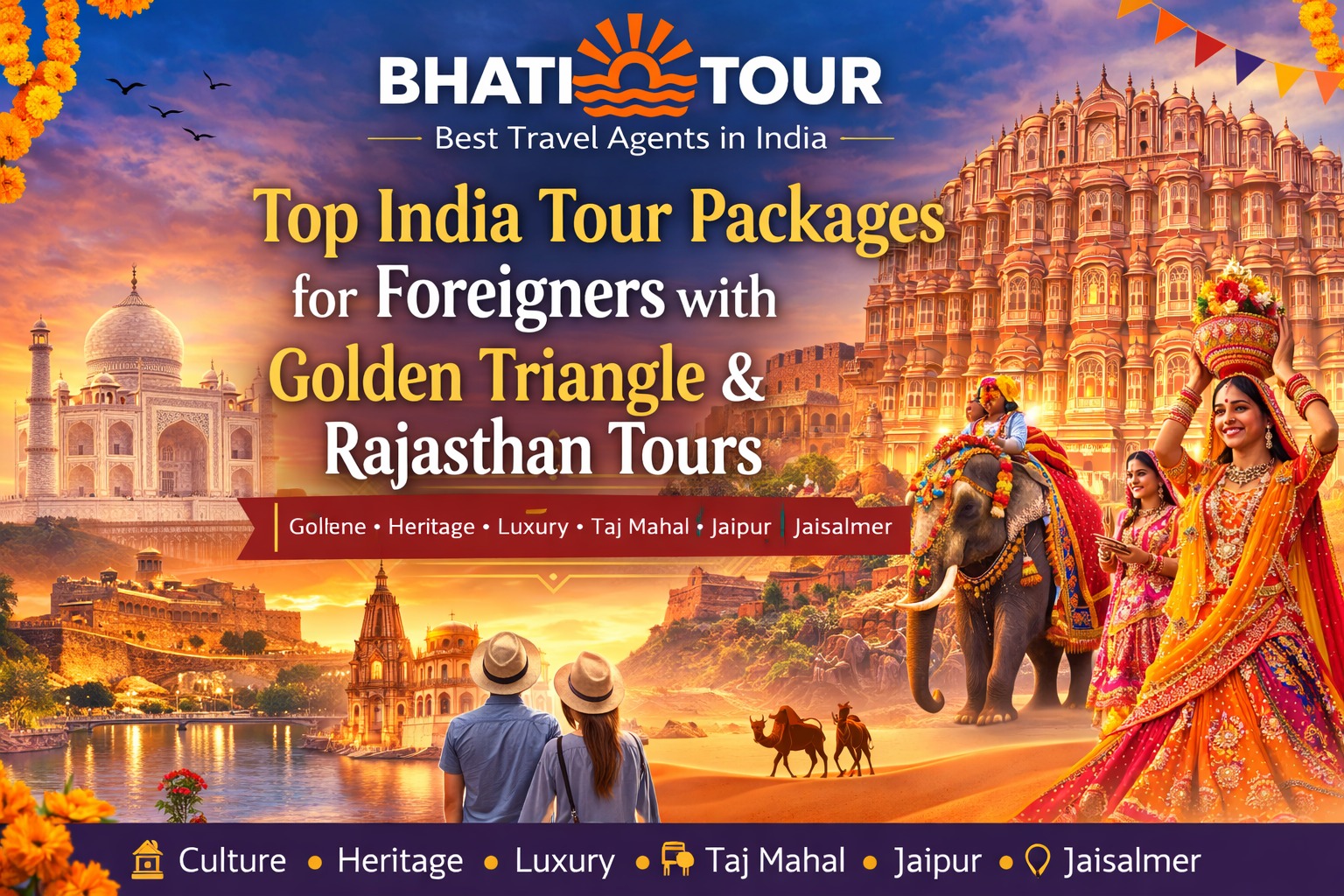 Top India Tour Packages for Foreigners | Golden Triangle & Rajasthan Tours