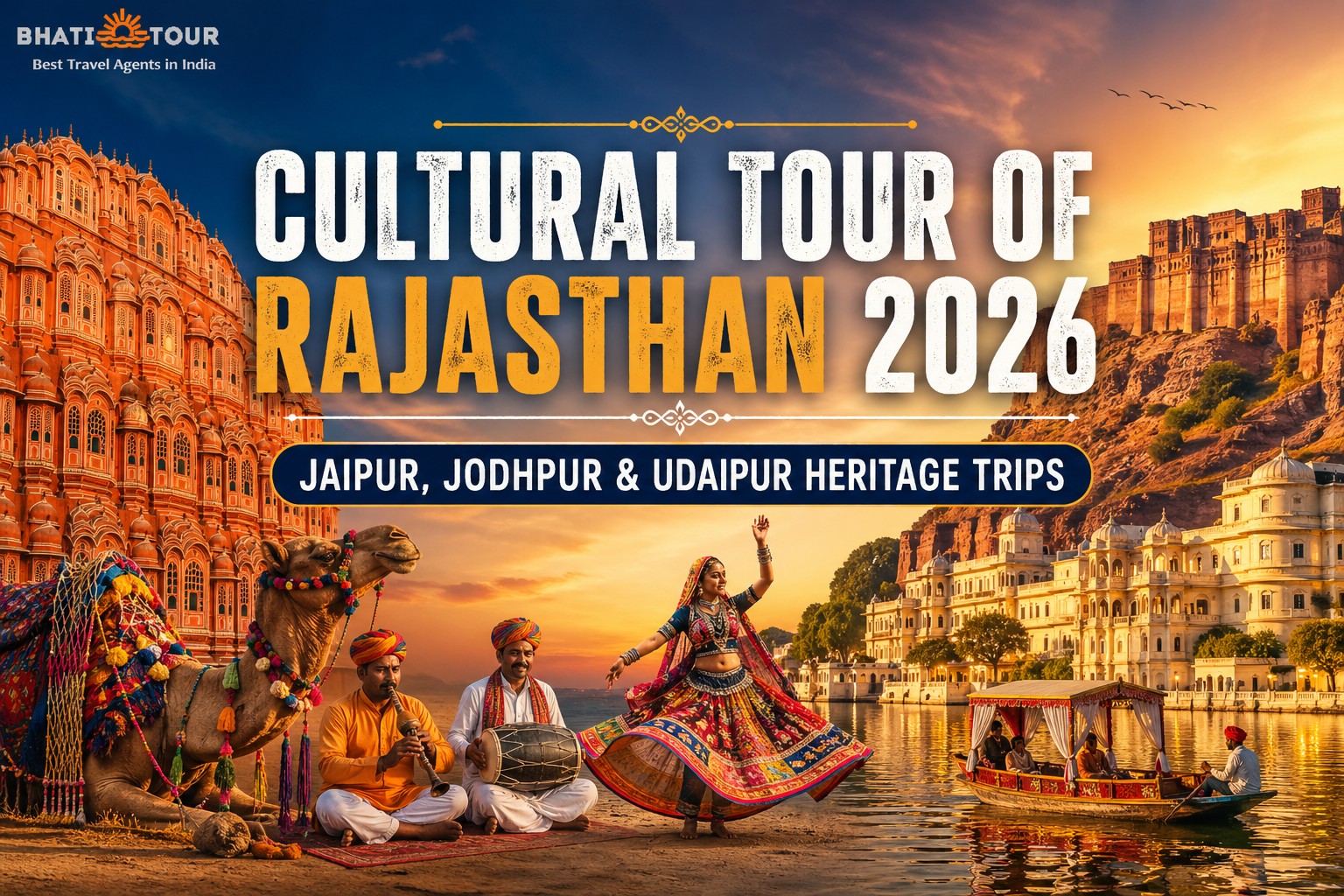 Cultural Tour of Rajasthan 2026 | Jaipur, Jodhpur & Udaipur Heritage Trips