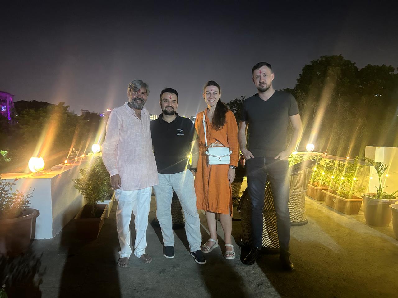 International tourists with Bhati Tours team in India travel agency for foreigners customized India tour experience